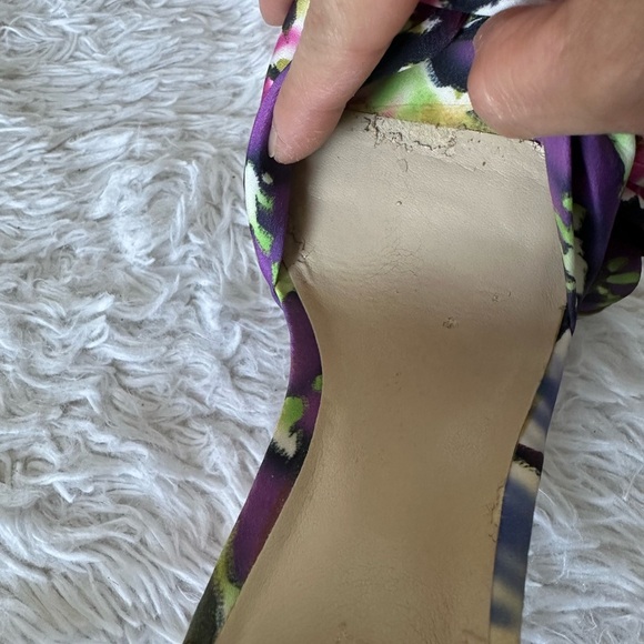 Nine West Purple and Green Wedge Sandals - Picture 8 of 11
